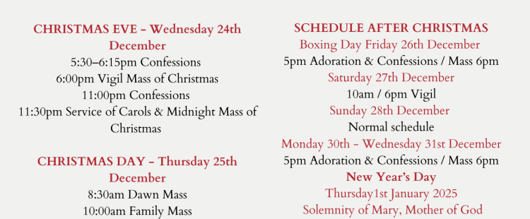 Christmas Timings at St Dominic’s – The Rosary Shrine Christmas Timings at St Dominic’s – The Rosary Shrine